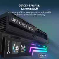 GAMEPOWER Heatsync Argb LCD Ekran Kartı Tutucu Beyaz - 5